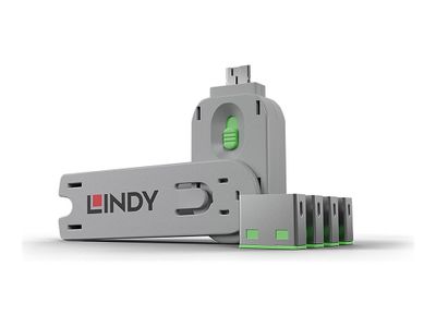 LINDY bloker za USB portove (4 komada, zeleni ključ)-5