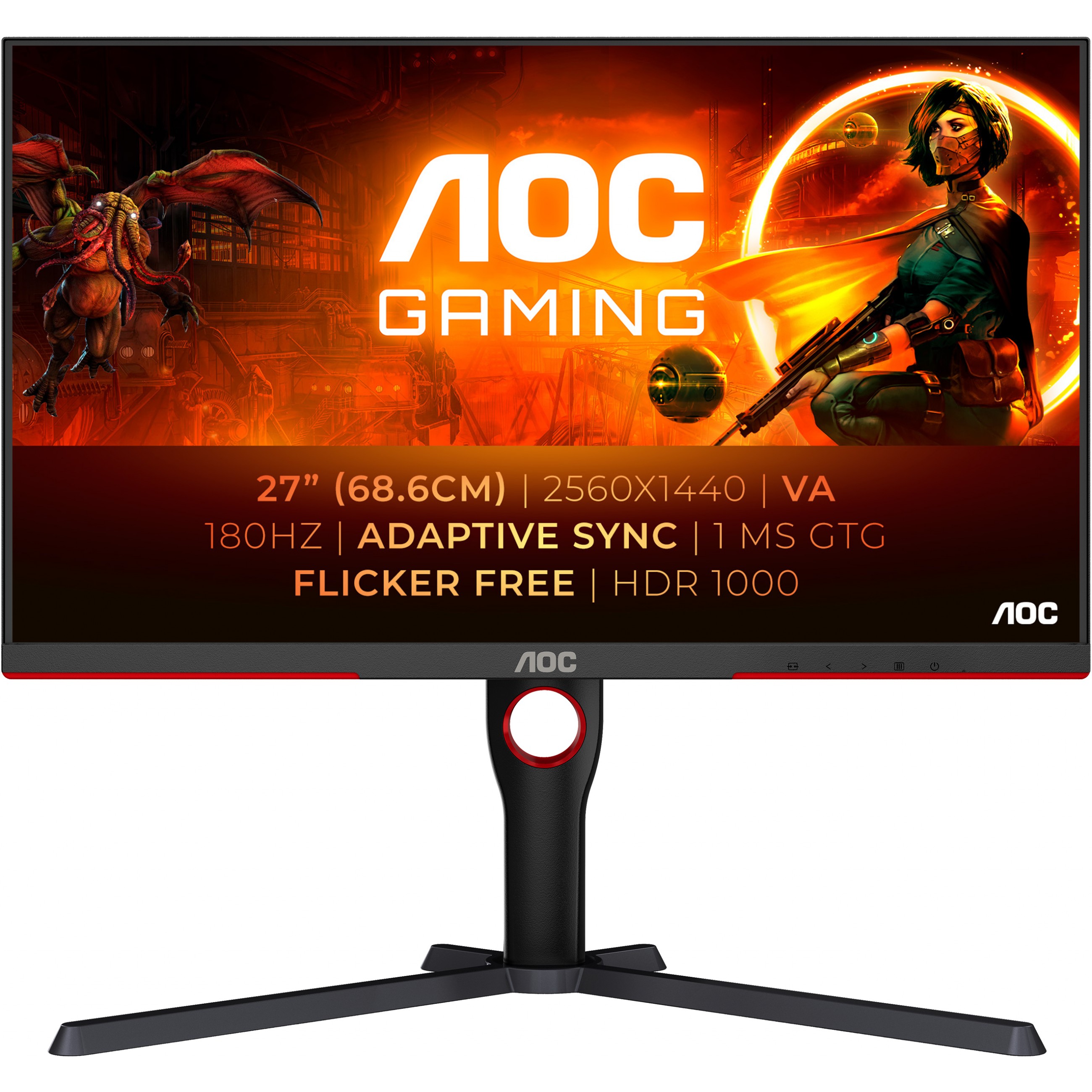 Led monitor AOC Gaming Q27G3XMN/BK  QHD  27" HDR-15