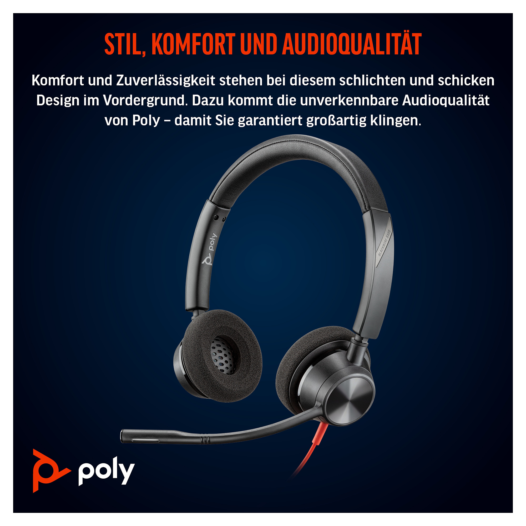 Slušalice POLY Over-Ear Headset Blackwire 3320-4
