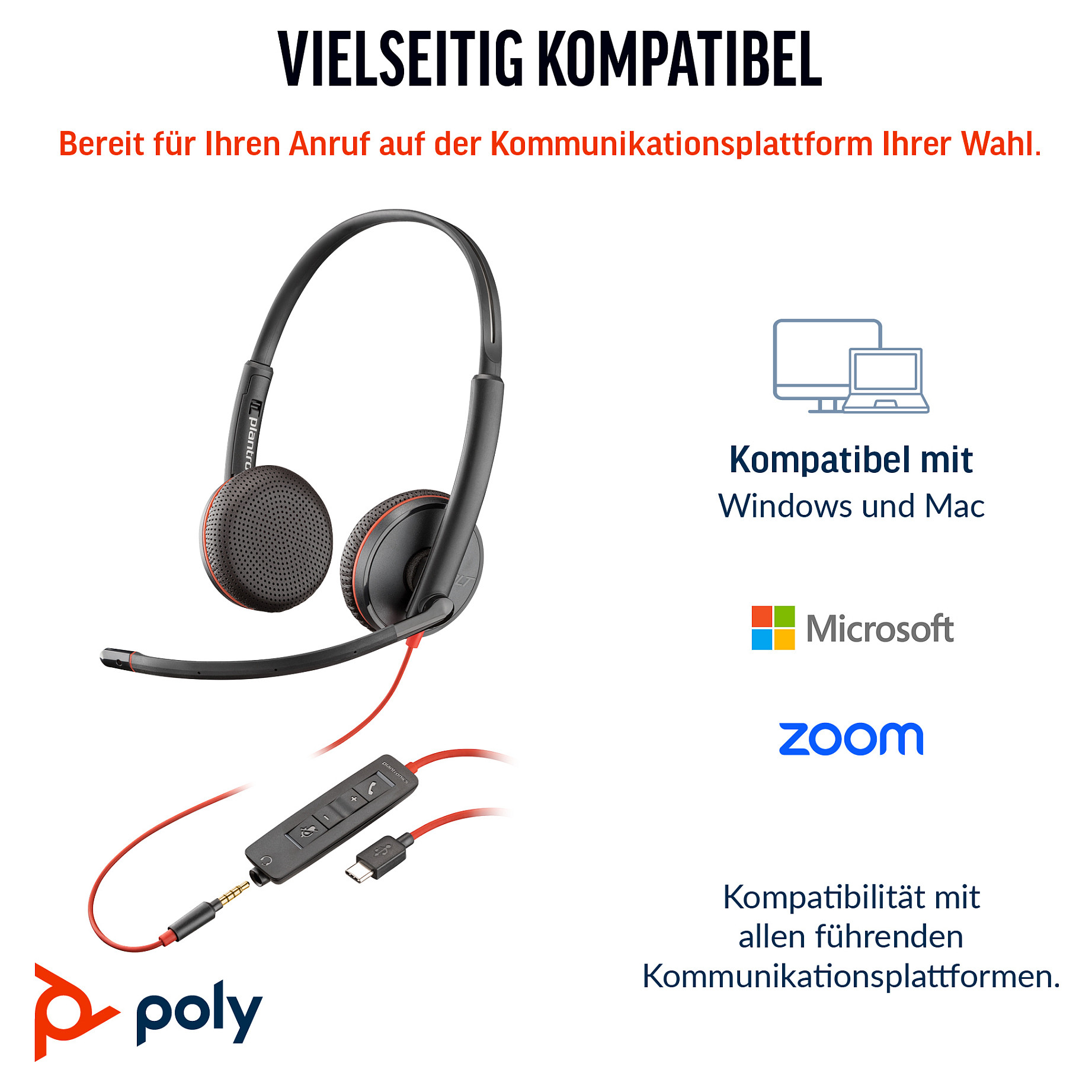 Slušalice POLY OVER-EAR HEADSET BLACKWIRE 3225 (over-ear)-9