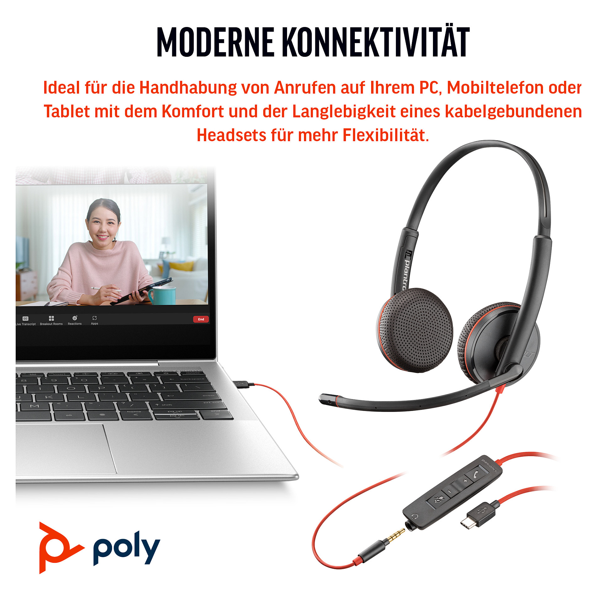 Slušalice POLY OVER-EAR HEADSET BLACKWIRE 3225 (over-ear)-10