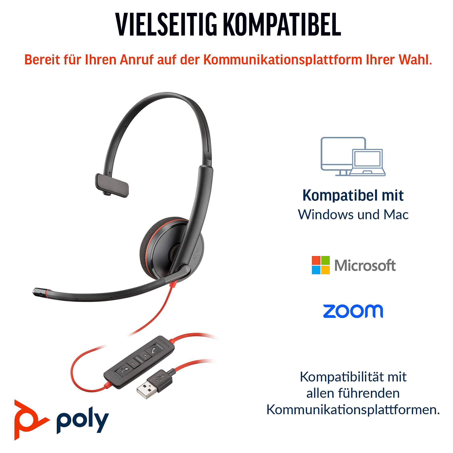 Slušalice HP Blackwire 3200 Series (UC, žične, razne opcije povezivanja)-7