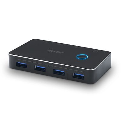 USB preklopnik LINDY 43387, 2 računala na 4 uređaja-2