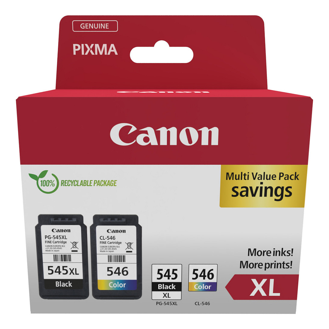 Tinta za printer CANON PG-545XL/CL-546XL MultiPack (Crna XL, Boja XL, 50 listova foto papira)-2