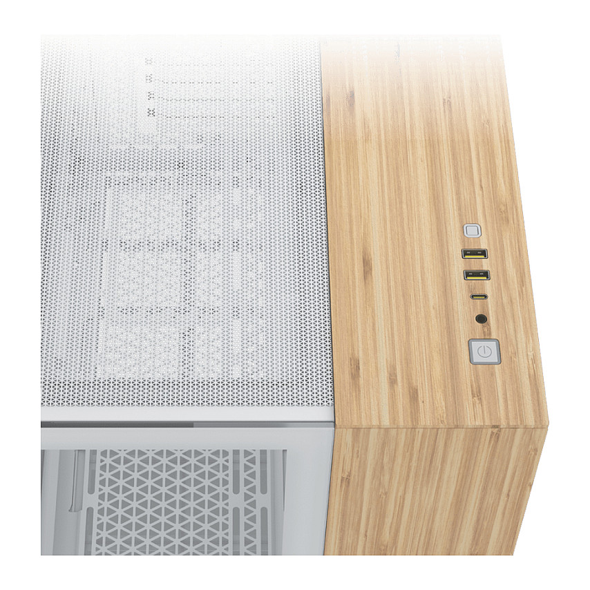 Kućište za računalo CORSAIR 2500X M-ATX TG (Bijelo/Bambus, staklena stranica, USB-C 3.2 Gen 2)-2