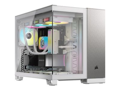 Kućište CORSAIR 2500X M-ATX TG (Bijelo/Siva legura, prozirni bočni panel od kaljenog stakla, USB-C 3.2 Gen 2)