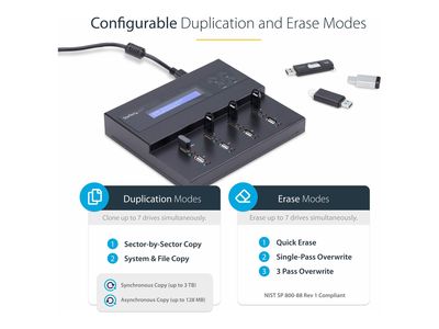 USB duplikator STARTECH 1-na-7 (1.5 GB/min, brisanje podataka, LCD)-1