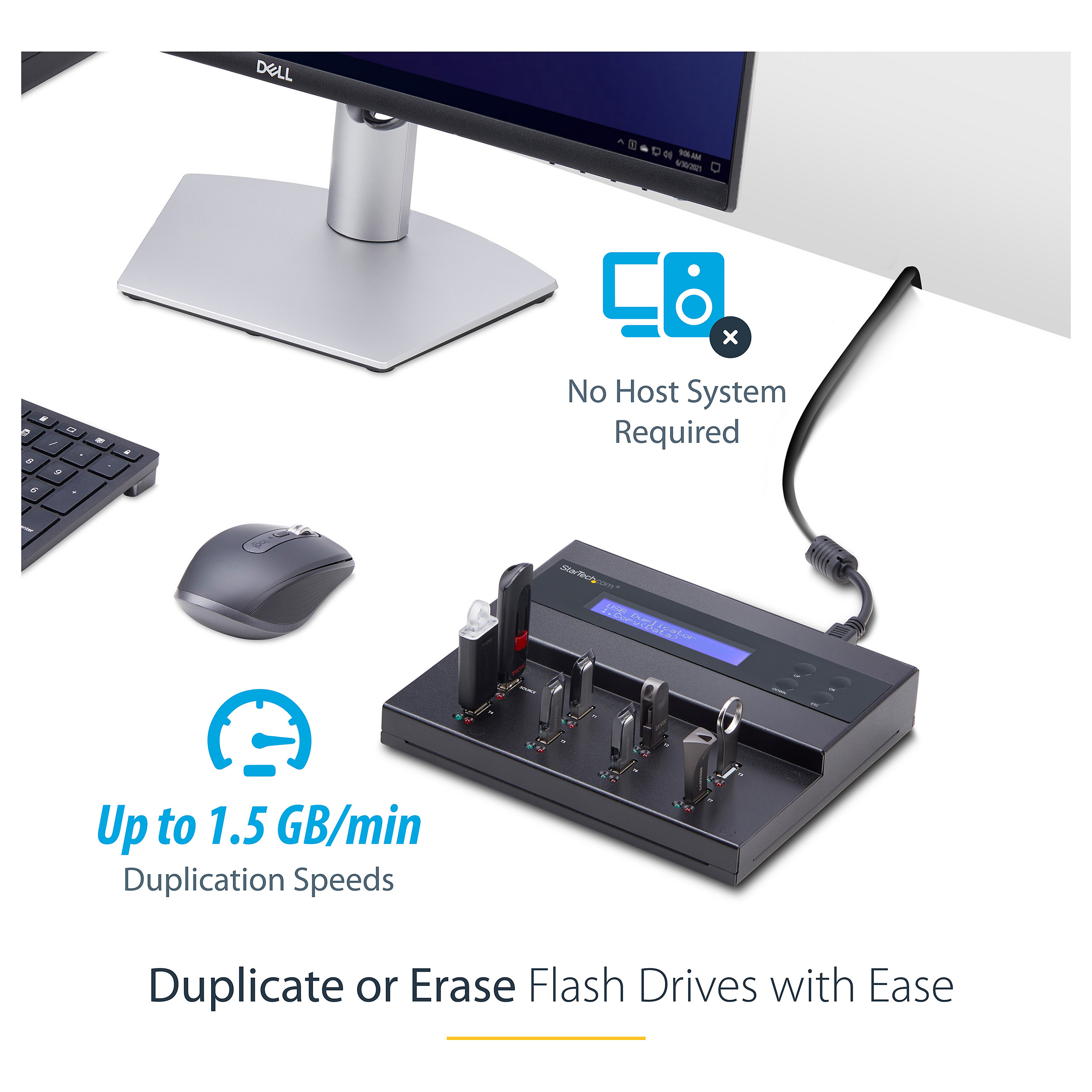 USB duplikator STARTECH 1-na-7 (1.5 GB/min, brisanje podataka, LCD)-11