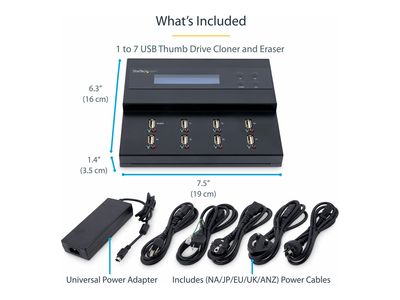 USB duplikator STARTECH 1-na-7 (1.5 GB/min, brisanje podataka, LCD)-9