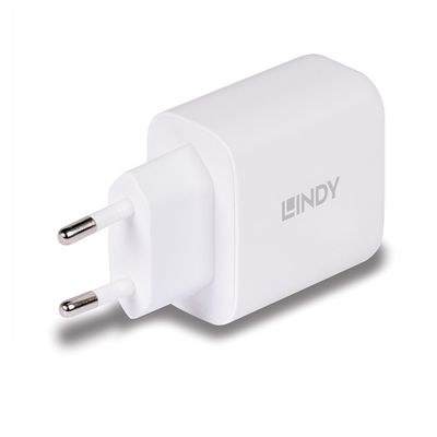 Zidni punjač LINDY 20W (USB-C PD, USB-A QC)-0
