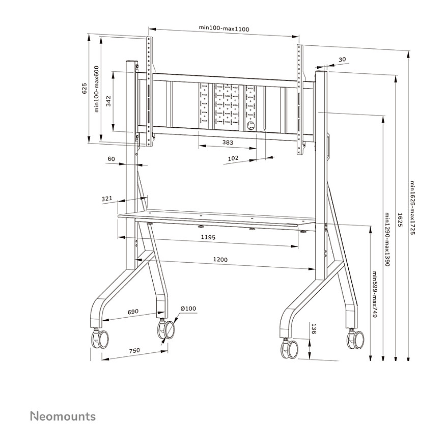 Stalak za prikaz NEOMOUNTS FL50-575WH1 (bijeli)-30