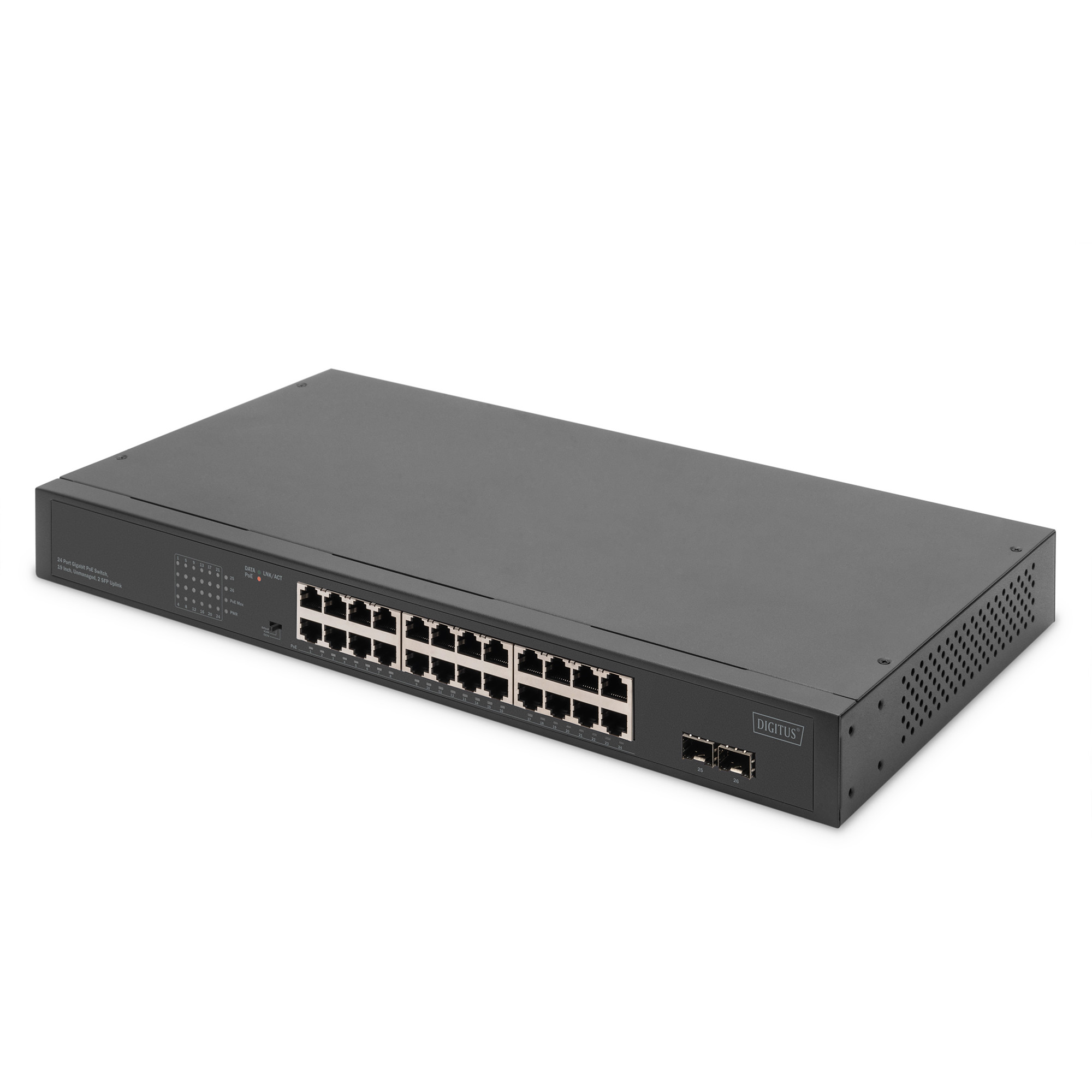 Switch DIGITUS 24-Port+ 2-Port Gigabit SFP (24x Gigabit Ethernet portova, 2x SFP portova)-4