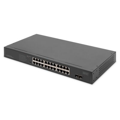 Switch DIGITUS 24-Port+ 2-Port Gigabit SFP (24x Gigabit Ethernet portova, 2x SFP portova)-0