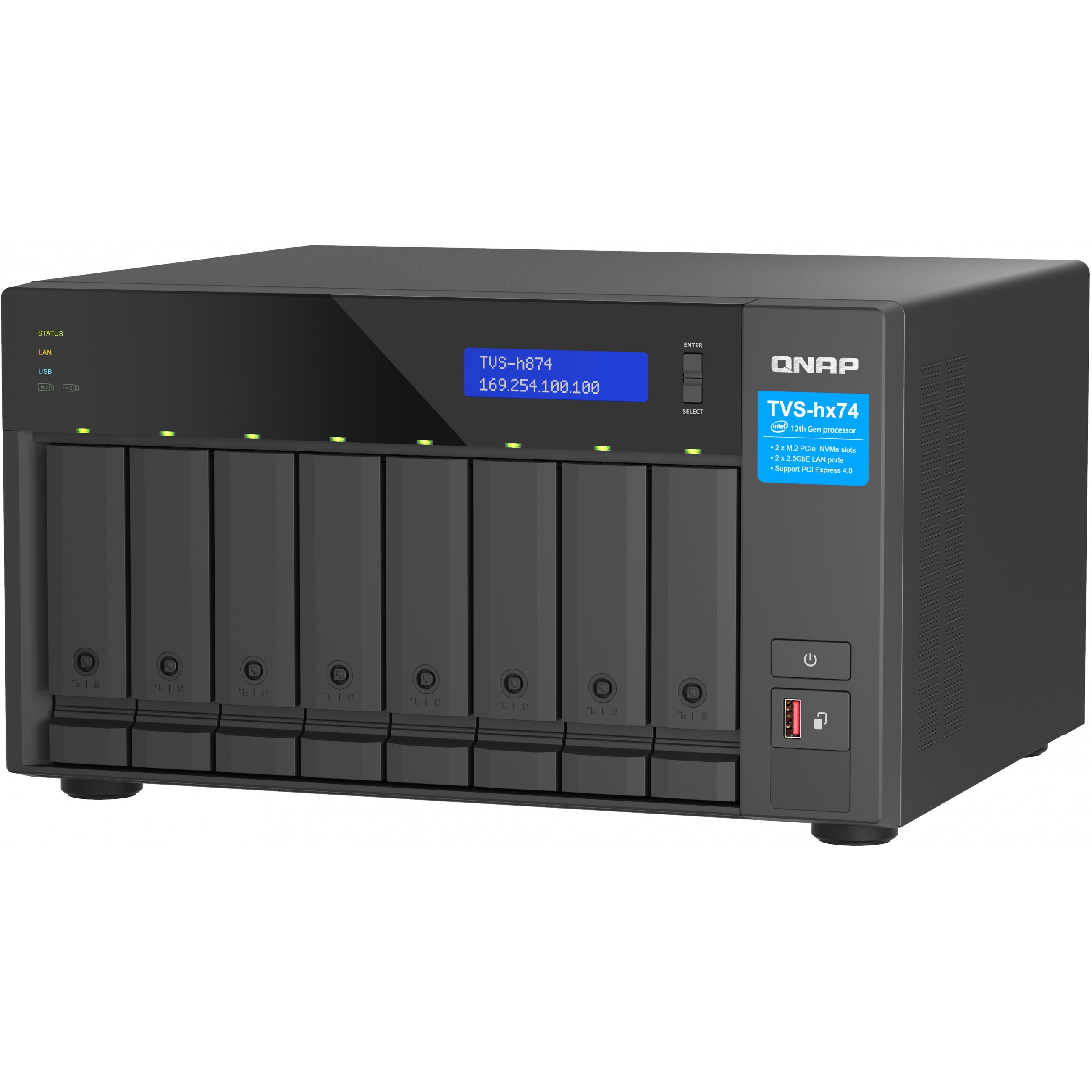 NAS server QNAP TVS-H874 (8-bay, Intel Core i3, 8GB RAM)-5