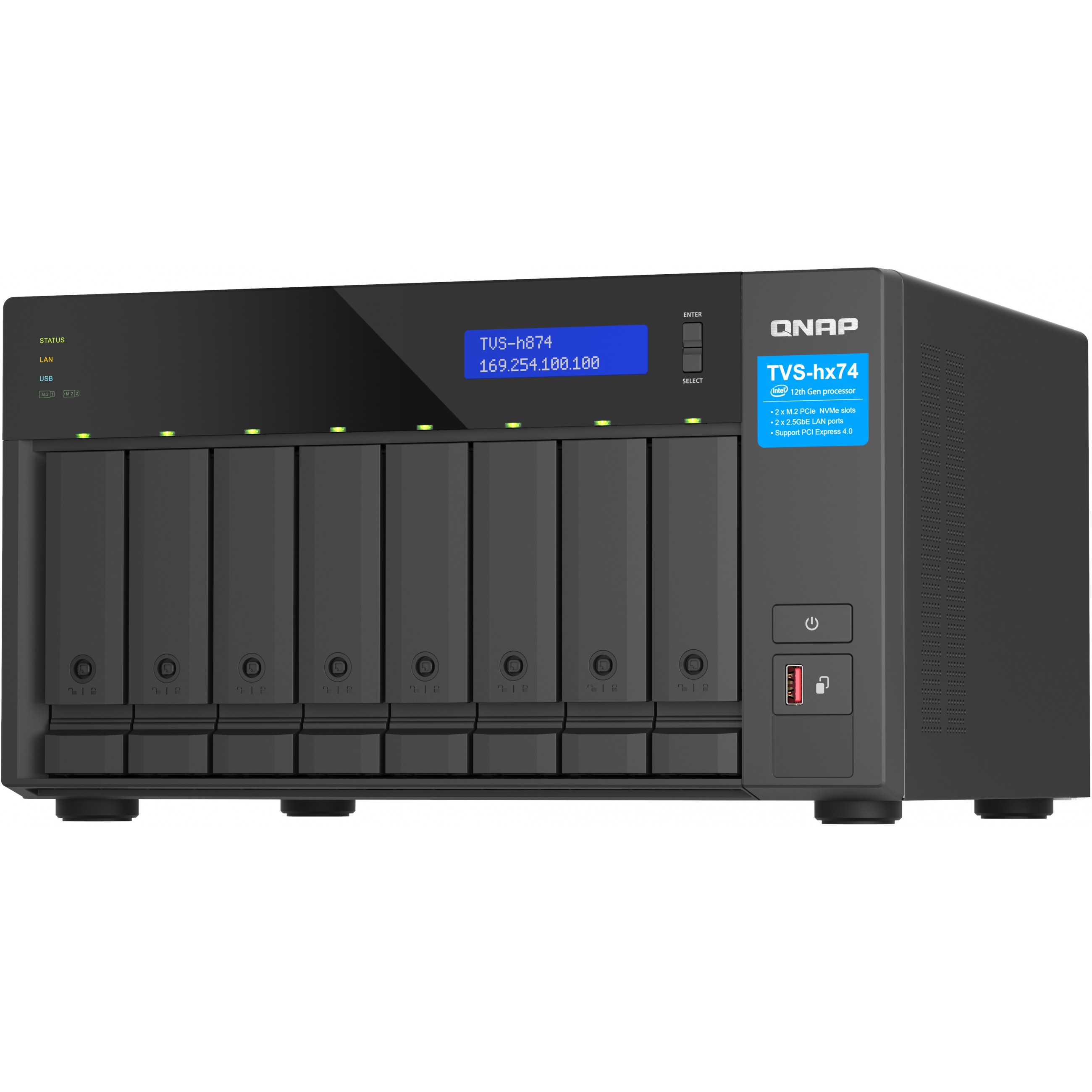 NAS server QNAP TVS-H874 (8-bay, Intel Core i3, 8GB RAM)-6