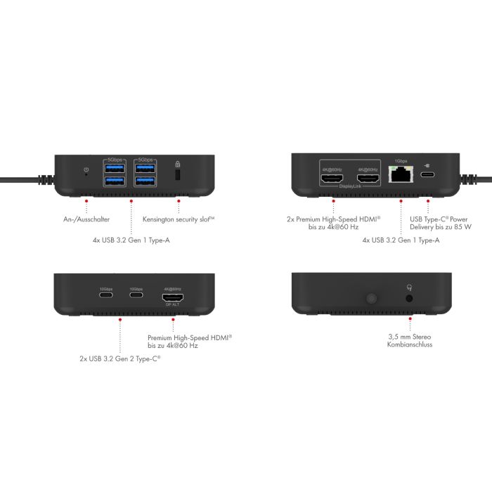 Postaja za spajanje NB Acc ICY BOX Docking DK4090-C 12in1 USB-C (USB-C, 12-u-1, siva)-2