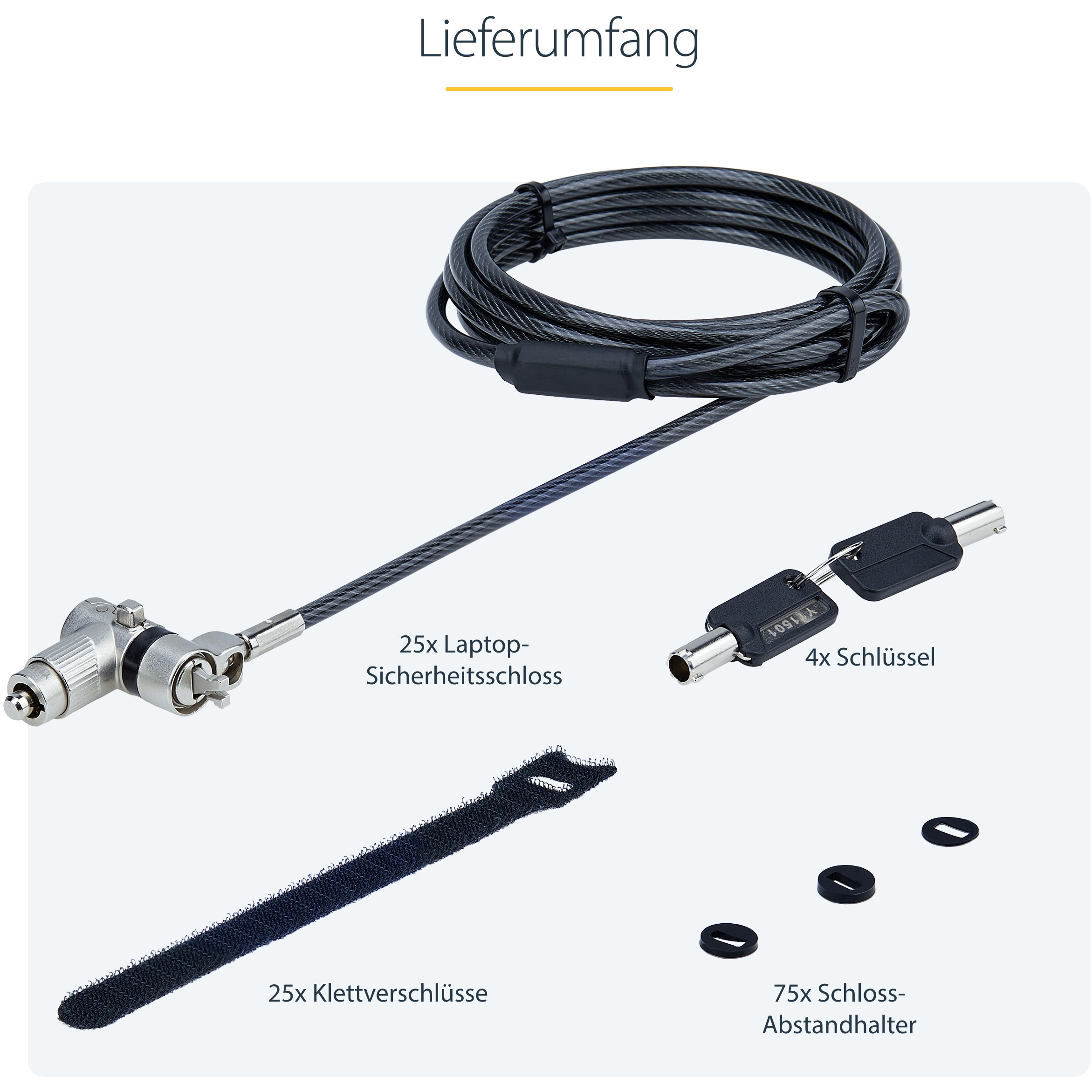 Laptop Startech 248521 product (univerzalna sigurnosna brava, čelični kabel 2m, 4 ključa, otpornost na povlačenje do 217.8 lb)-18