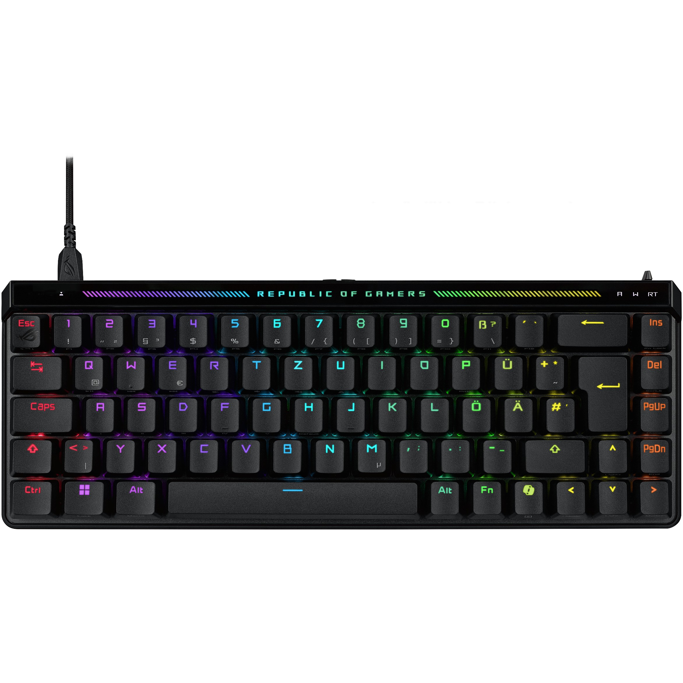 Tipkovnica ASUS ROG Falchion Ace 65% kompaktna s dodirnom pločom QWERTZ njemačka crna – internacionalna non HR tipkovnica-2