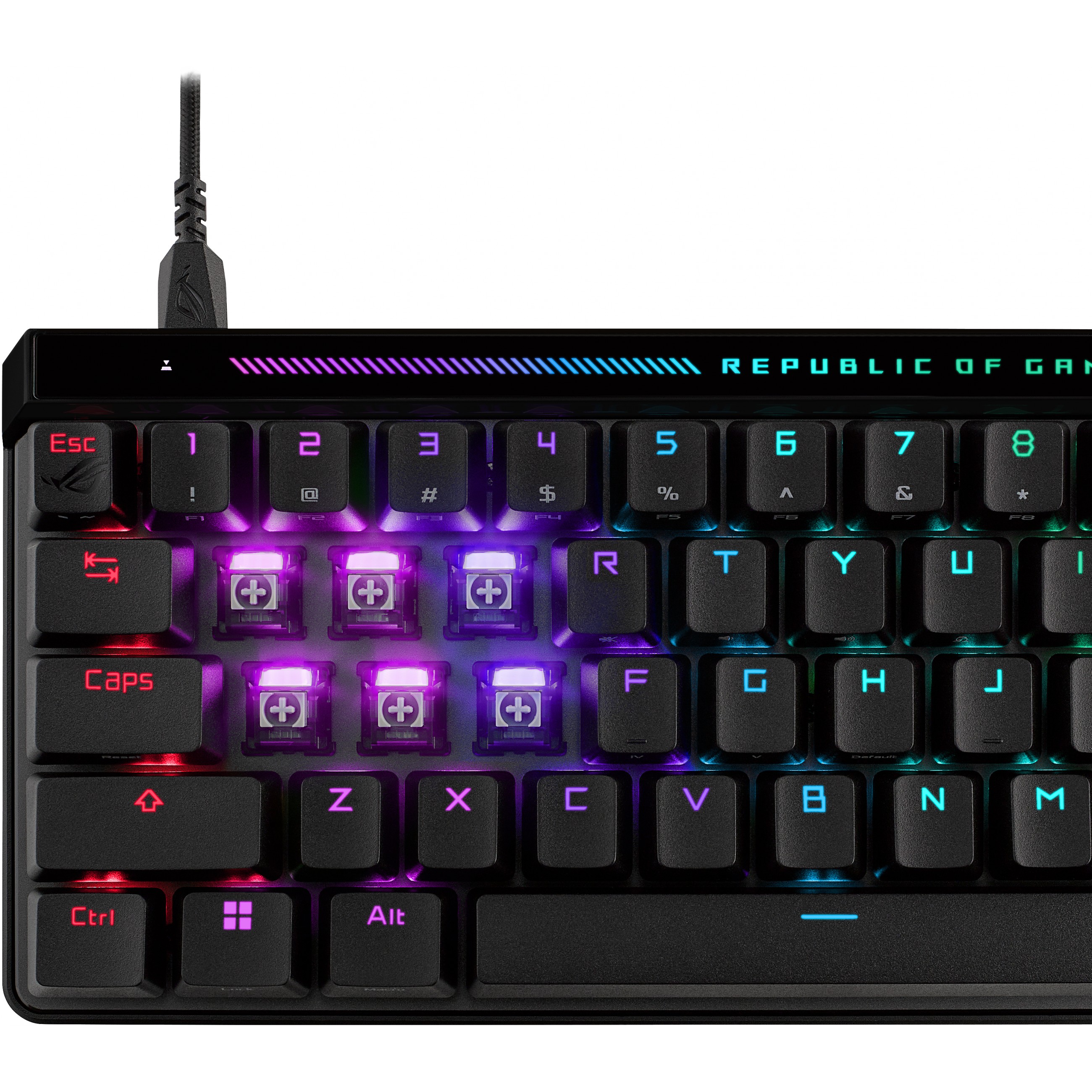 Tipkovnica ASUS ROG Falchion Ace 65% kompaktna s dodirnom pločom QWERTZ njemačka crna – internacionalna non HR tipkovnica-10