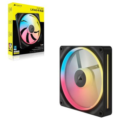 Ventilator za kućište CORSAIR iCUE Link LX140-R RGB (140mm, 350-2000 RPM, 18 RGB LED, crni)-2