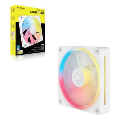 Ventilator za kućište CORSAIR iCUE Link LX120-R RGB (120mm, 400-2400 rpm, PWM, 18 RGB LED, bijeli)-2