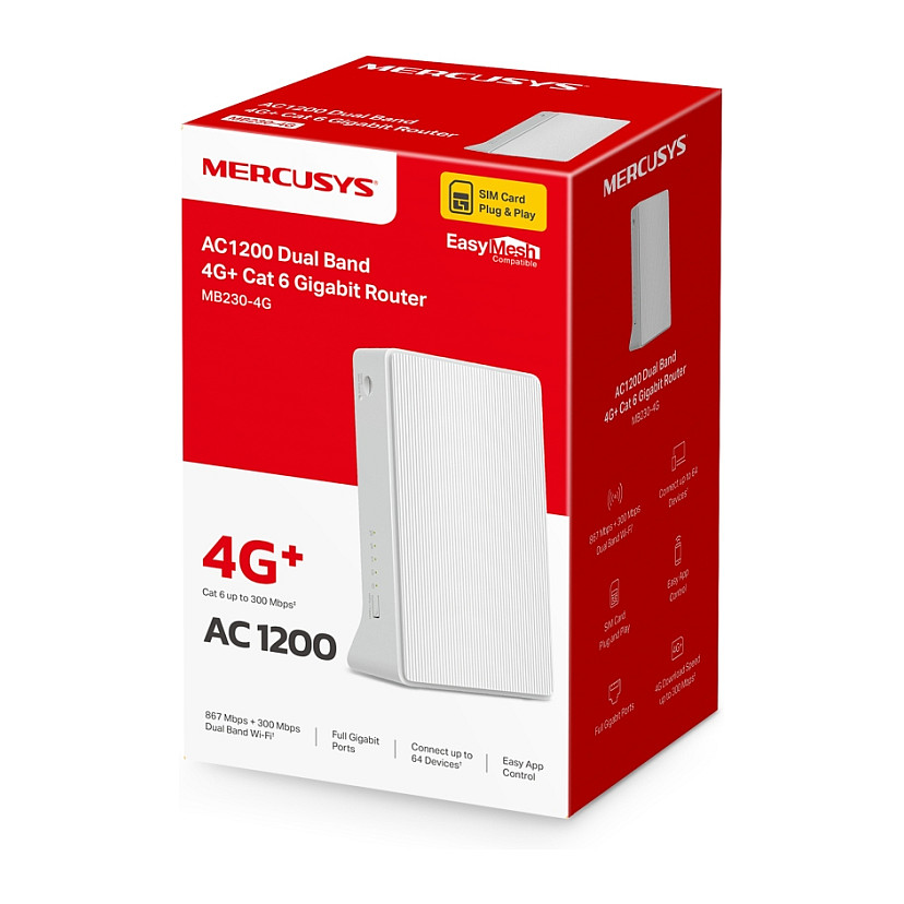Router TP-LINK Mercusys AC1200 MB230-4G-9