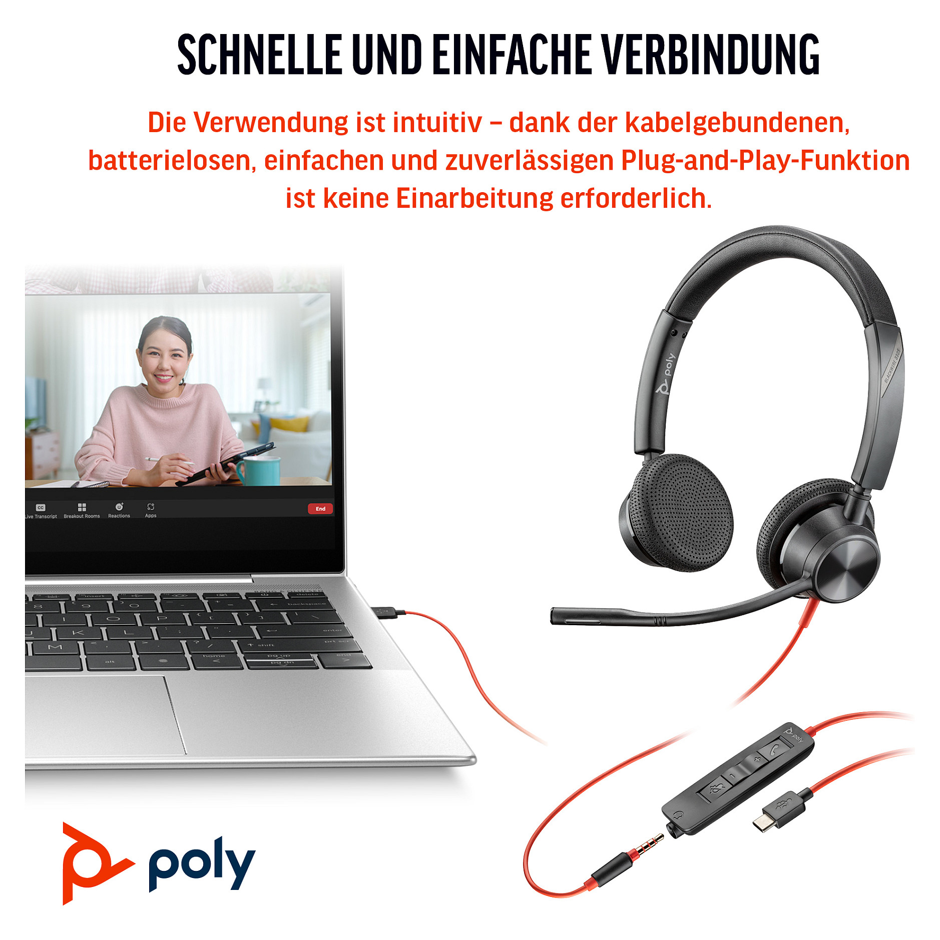 Headset HP Poly Blackwire 3325 Stereo-7