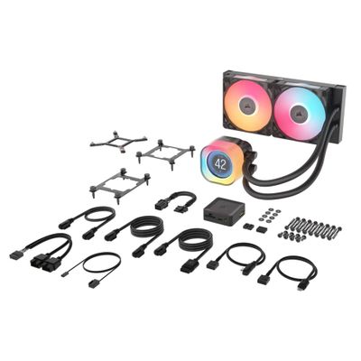 Hladnjak za procesor CORSAIR iCUE LINK TITAN 240 RX (12 cm, crni, 2 ventilatora, LED osvjetljenje)-1