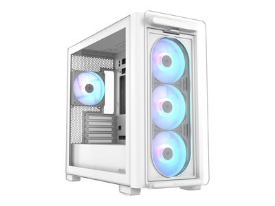 Kućište ASUS A23 PLUS TG ARGB WHITE (microATX, staklena bočna ploča, 2x 2.5" i 1x 3.5" unutarnji utori, USB i audio priključci)-0
