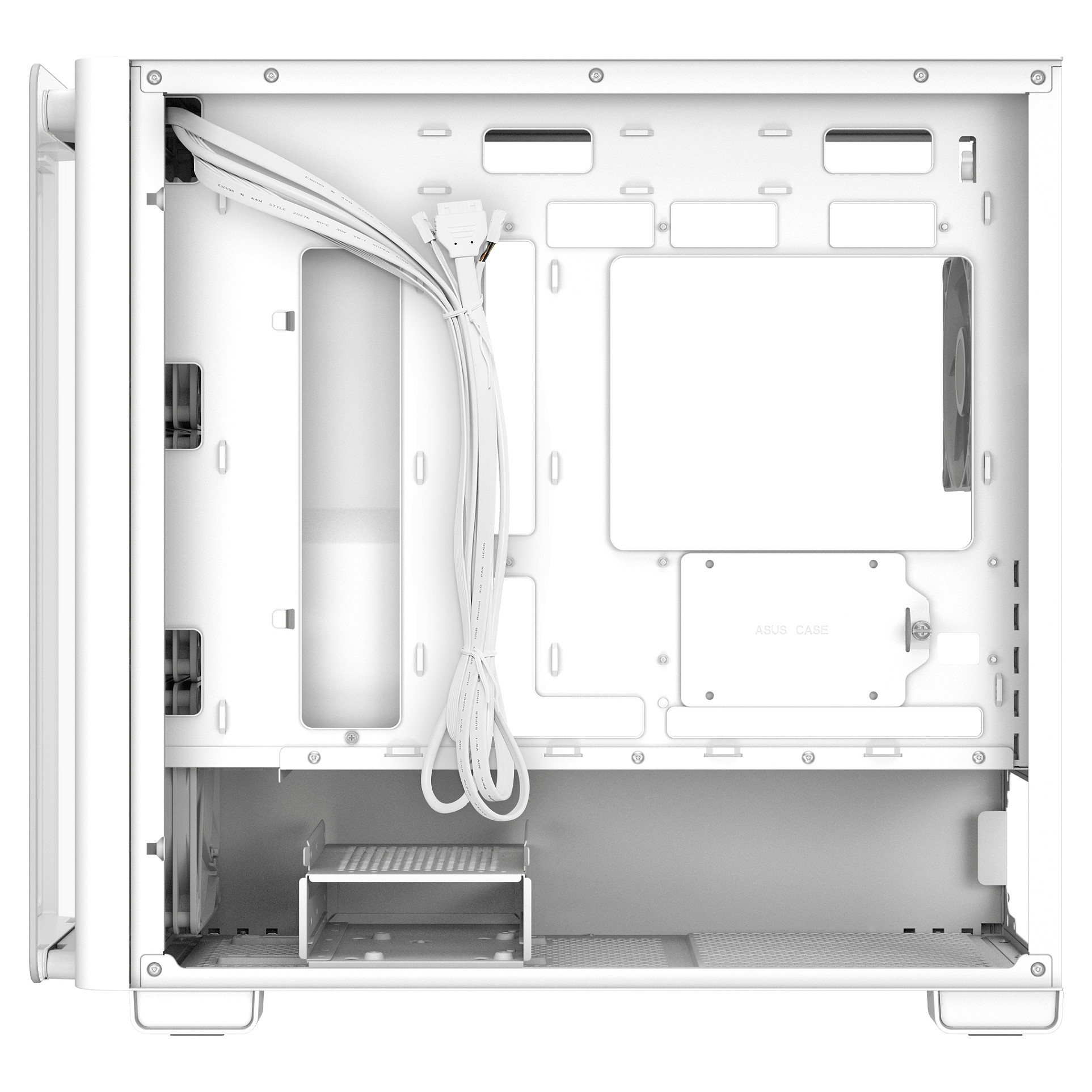 Kućište ASUS A23 PLUS TG ARGB WHITE (microATX, staklena bočna ploča, 2x 2.5" i 1x 3.5" unutarnji utori, USB i audio priključci)-7