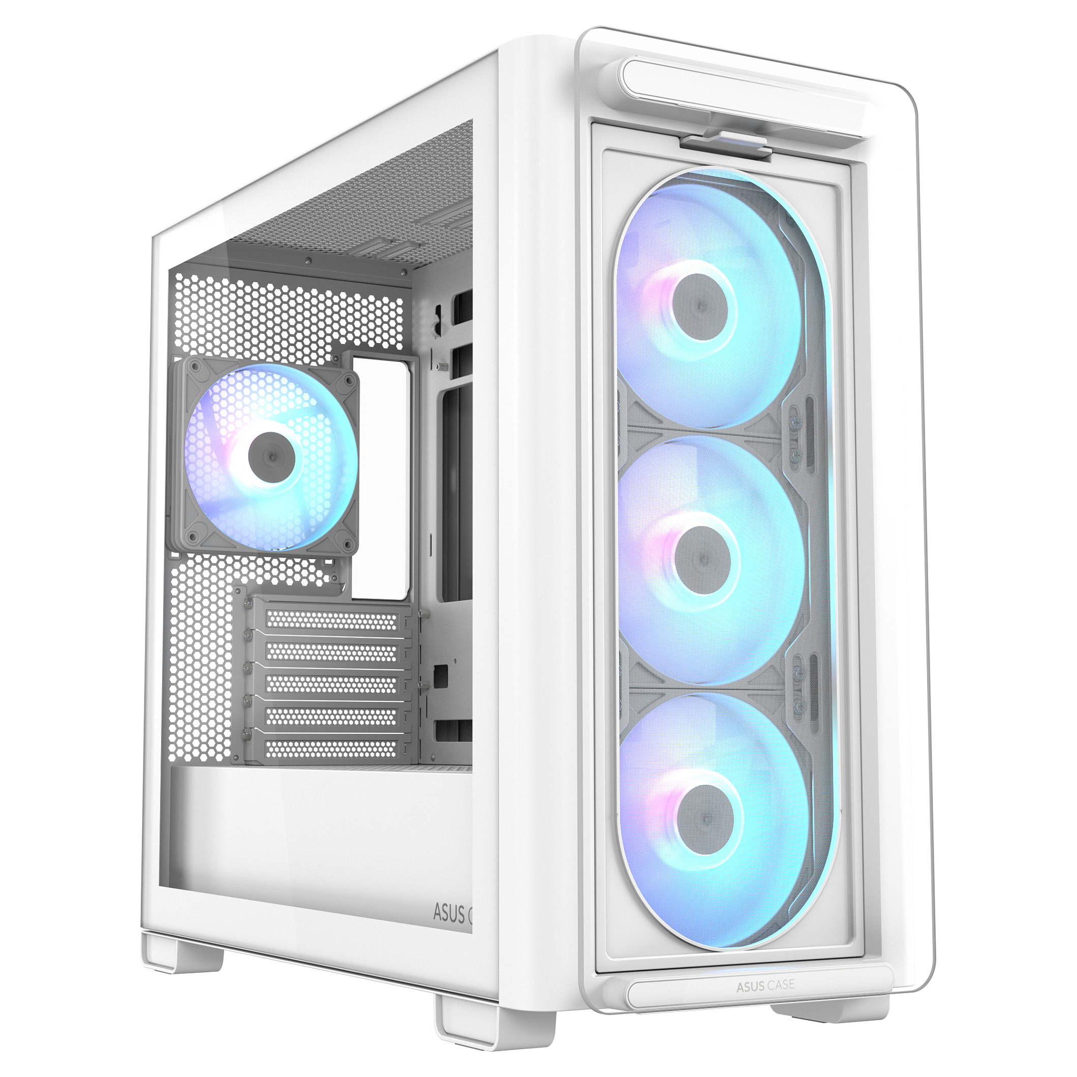 Kućište ASUS A23 PLUS TG ARGB WHITE (microATX, staklena bočna ploča, 2x 2.5" i 1x 3.5" unutarnji utori, USB i audio priključci)-8