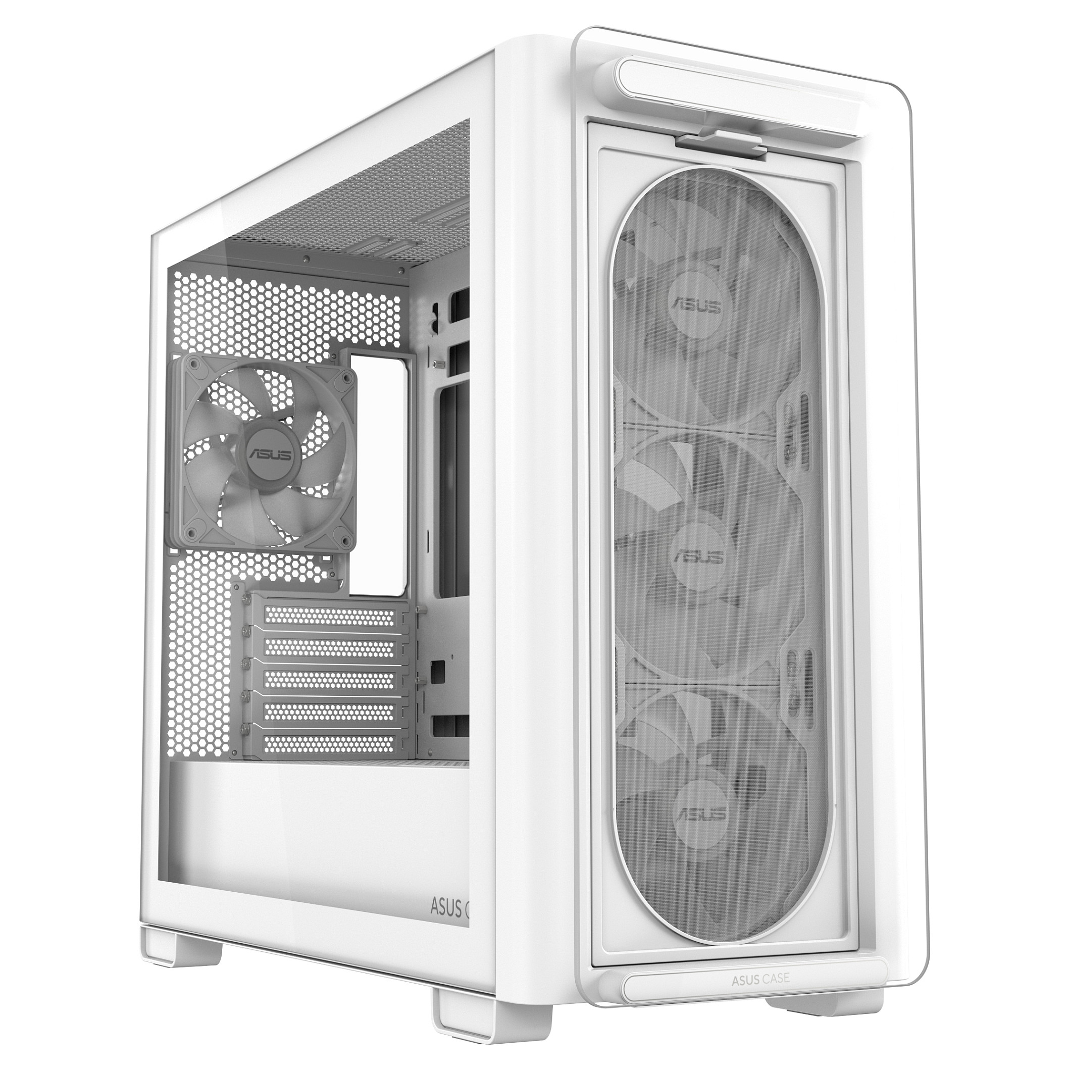 Kućište ASUS A23 PLUS TG ARGB WHITE (microATX, staklena bočna ploča, 2x 2.5" i 1x 3.5" unutarnji utori, USB i audio priključci)-9