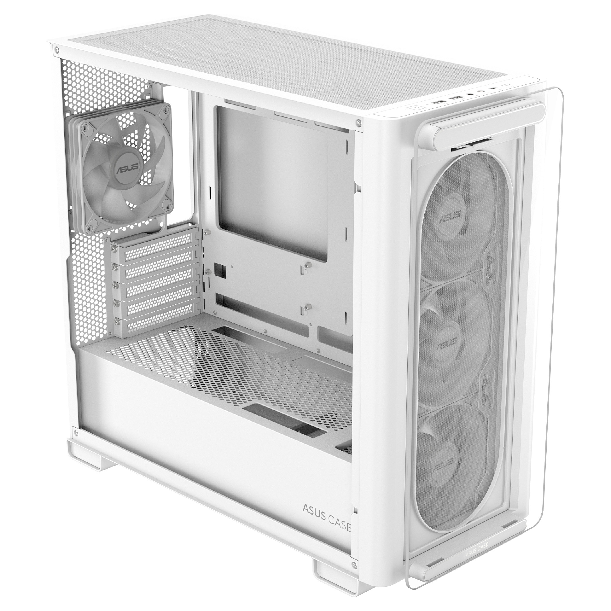 Kućište ASUS A23 PLUS TG ARGB WHITE (microATX, staklena bočna ploča, 2x 2.5" i 1x 3.5" unutarnji utori, USB i audio priključci)-10