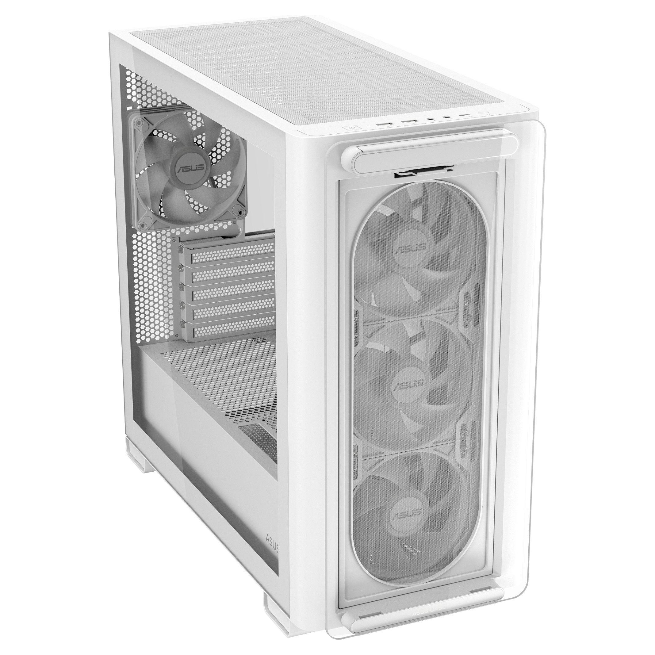 Kućište ASUS A23 PLUS TG ARGB WHITE (microATX, staklena bočna ploča, 2x 2.5" i 1x 3.5" unutarnji utori, USB i audio priključci)-11
