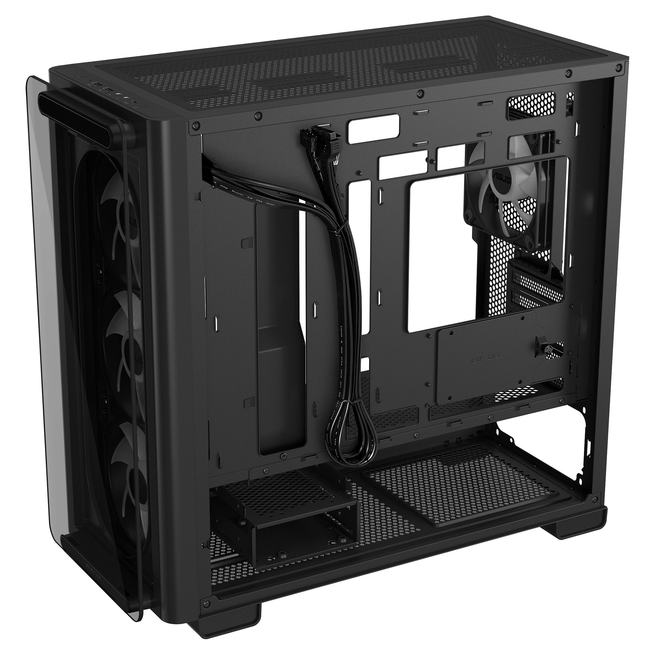 Kućište ASUS A23 PLUS TG ARGB BLACK (mATX, Mini ITX, 3,5/2,5" unutarnji slot x2, 2,5" unutarnji slot x1, USB 3.2 Gen1 x2, USB 3.2 Gen2 Type C x1)-4