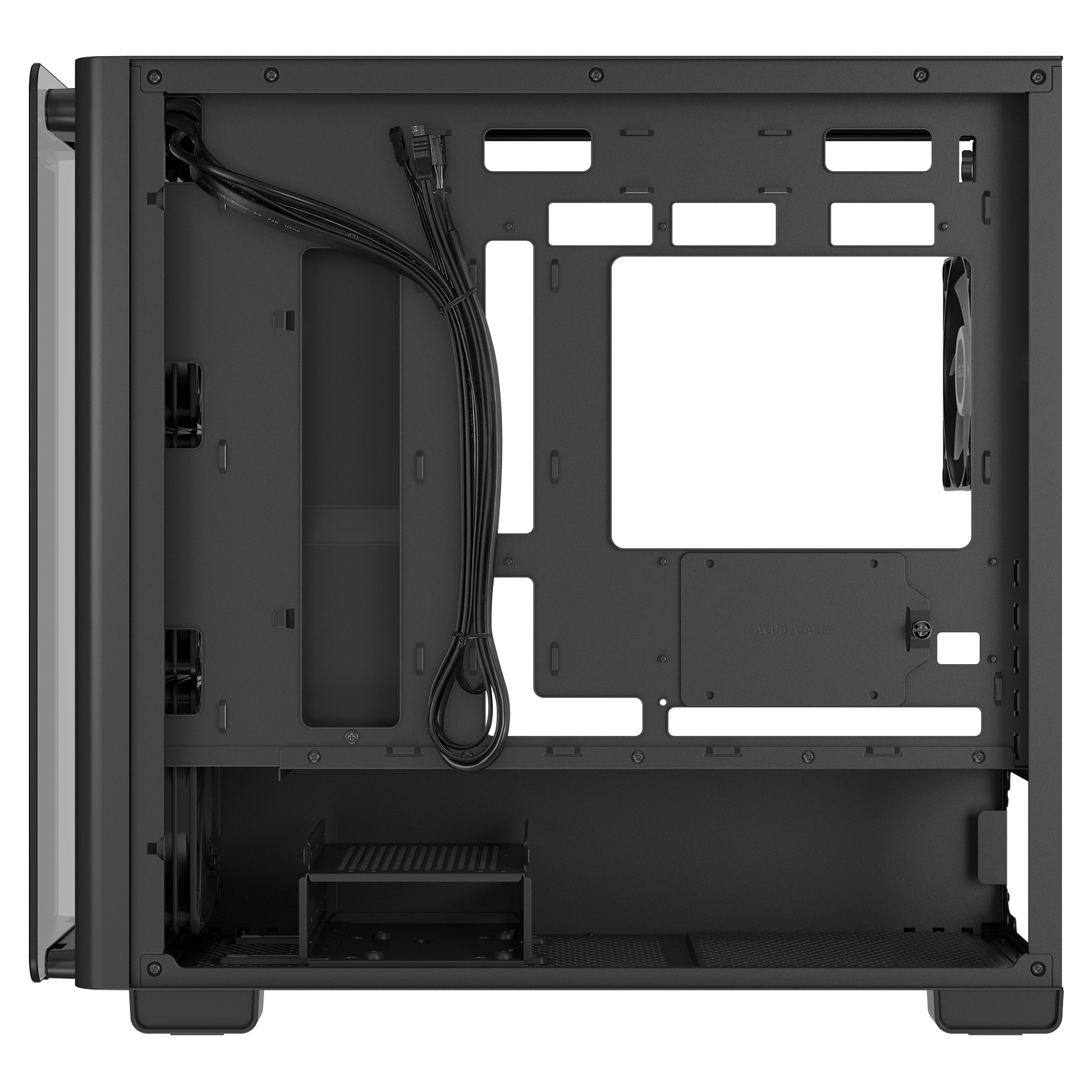 Kućište ASUS A23 PLUS TG ARGB BLACK (mATX, Mini ITX, 3,5/2,5" unutarnji slot x2, 2,5" unutarnji slot x1, USB 3.2 Gen1 x2, USB 3.2 Gen2 Type C x1)-7