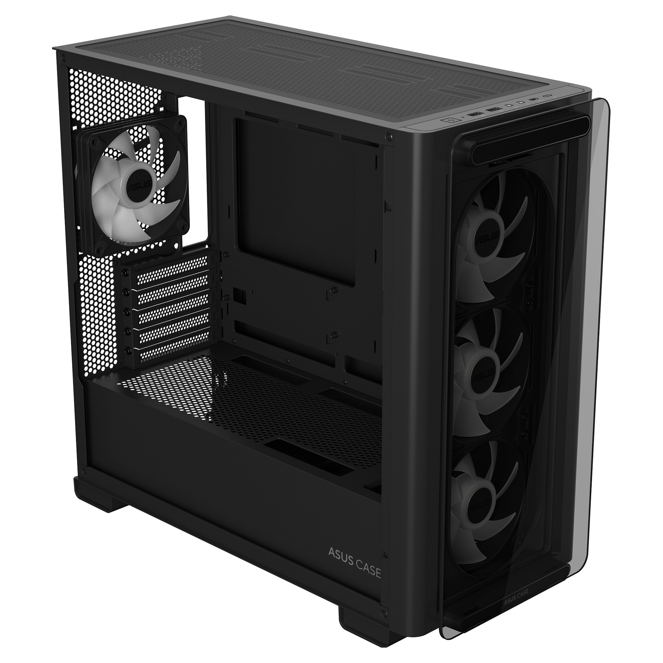 Kućište ASUS A23 PLUS TG ARGB BLACK (mATX, Mini ITX, 3,5/2,5" unutarnji slot x2, 2,5" unutarnji slot x1, USB 3.2 Gen1 x2, USB 3.2 Gen2 Type C x1)-10