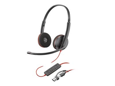 Slušalice s mikrofonom HP Poly Blackwire 3220 (USB-A, Stereo, Noise-Canceling)