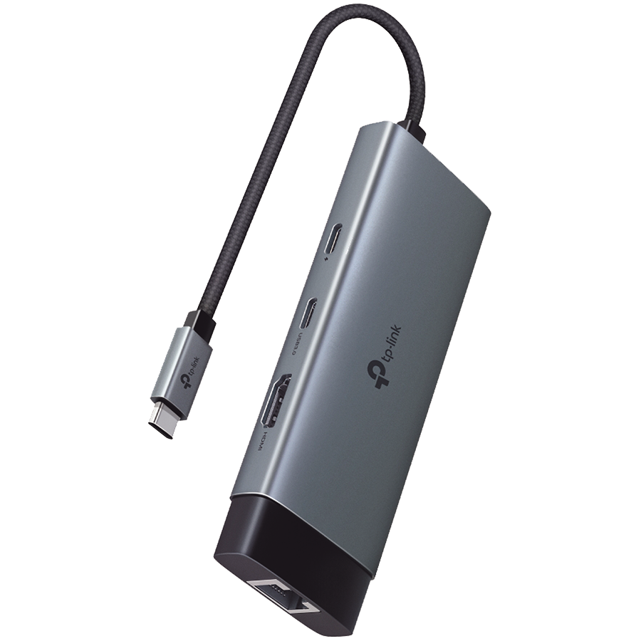 Hub USB-C TP-LINK UH6120C (6-u-1, 100W PD, 4K HDMI, RJ45) siva-3