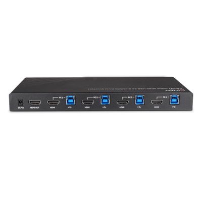 KVM preklopnik LINDY 4-portni, HDMI 2.0 4K@60Hz, USB 3.0, Audio-0