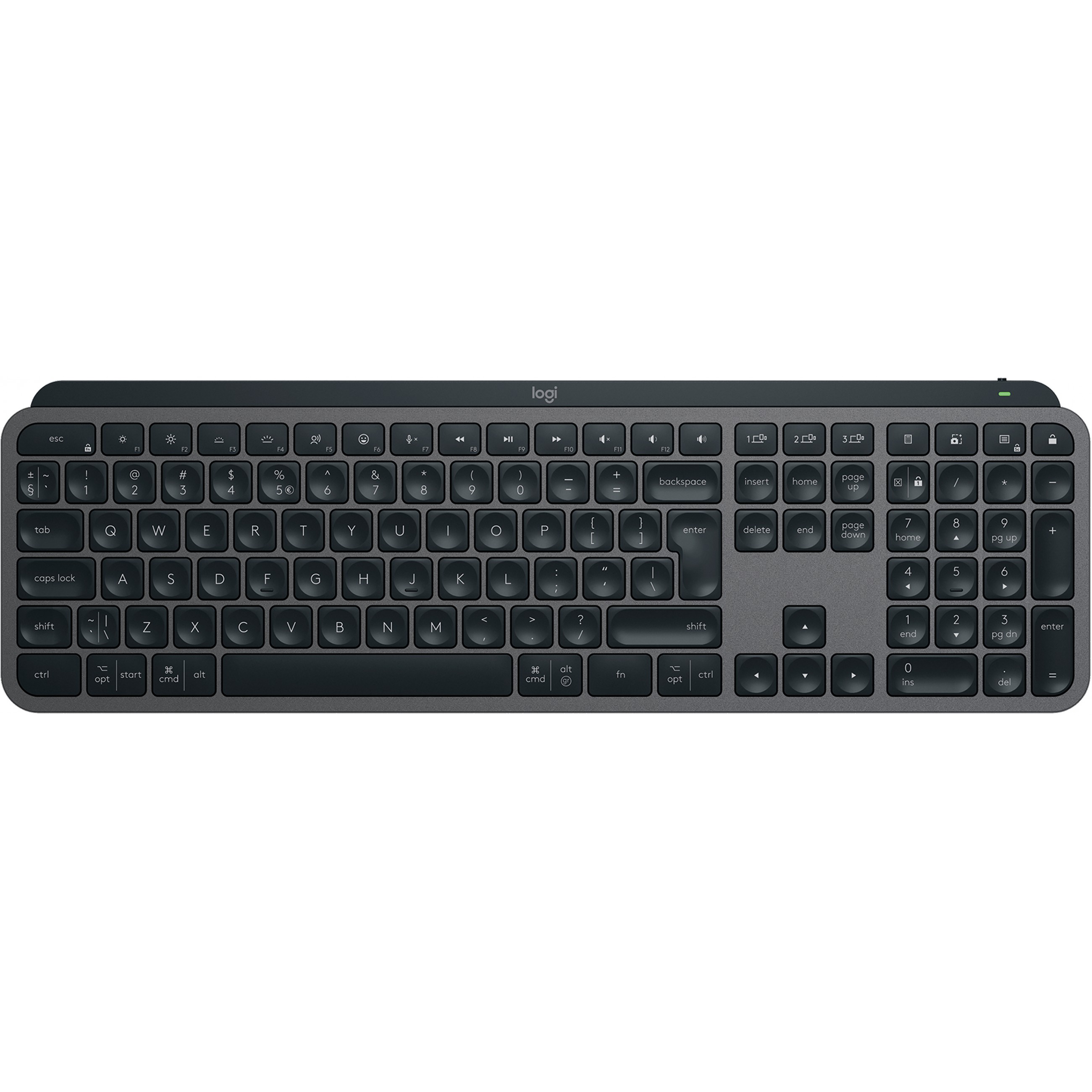 Tipkovnica LOGITECH MX Keys S (bežična, pozadinsko osvjetljenje, grafitna)-10