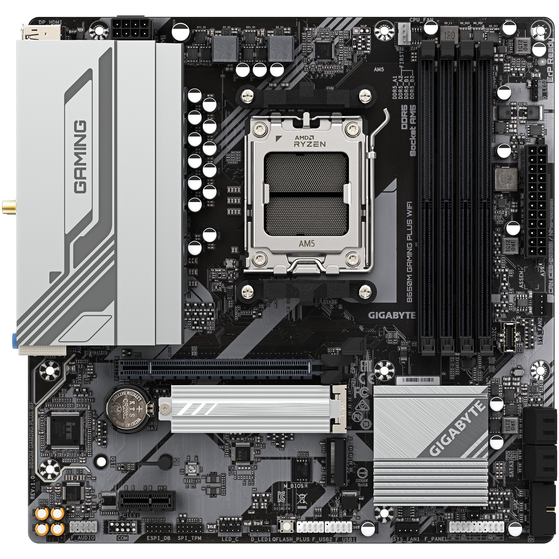 Matična ploča GIGABYTE B650M GAMING PLUS WIFI (Socket AM5, AMD B650, DDR5 memorija, 2.5 Gigabit Ethernet, Bluetooth 5.3, Wi-Fi 6E)-5