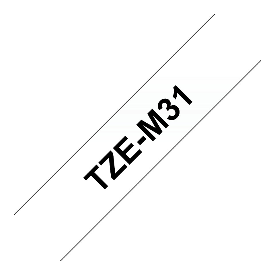 Traka za označavanje BROTHER TZe-M31, 12mm, crni ispis na prozirnoj mat podlozi-1