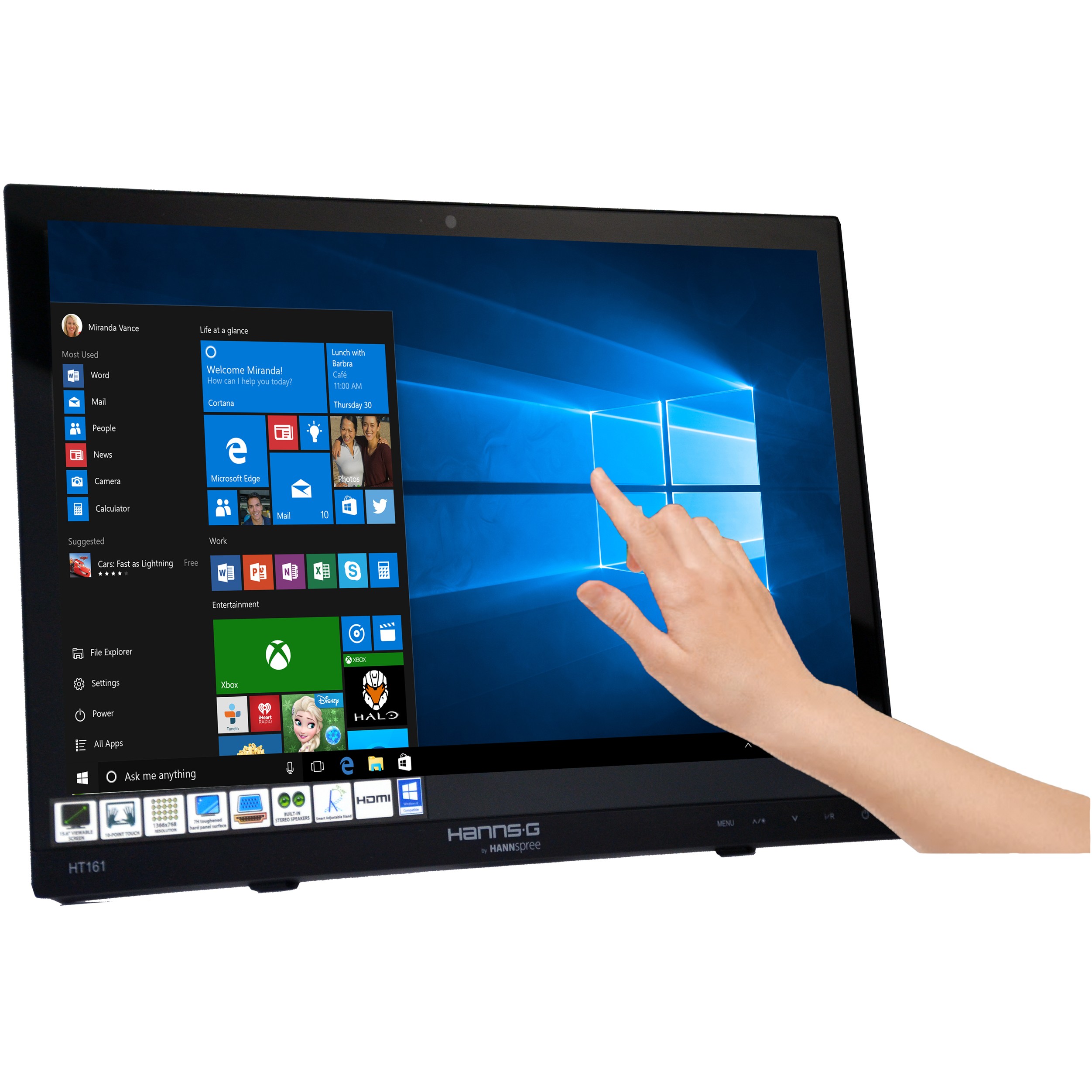 Monitor HANNSPREE (15.6" LCD Touch, 60Hz, 1366 x 768 WXGA crni)-6