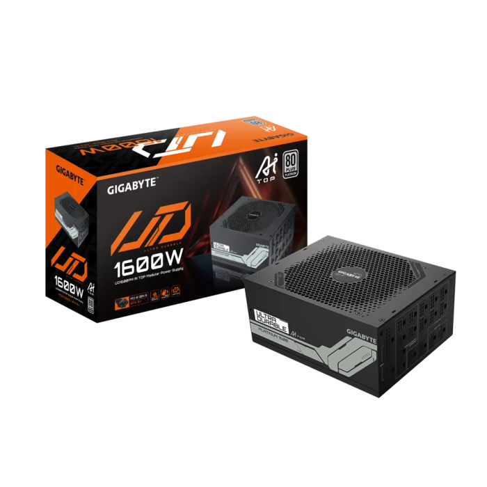 Napajanje GIGABYTE UD1600PM PG5 AI TOP (1600 W, 80 PLUS Platinum, potpuno modularno, 140 mm hlađenje, Zero RPM način rada)-1