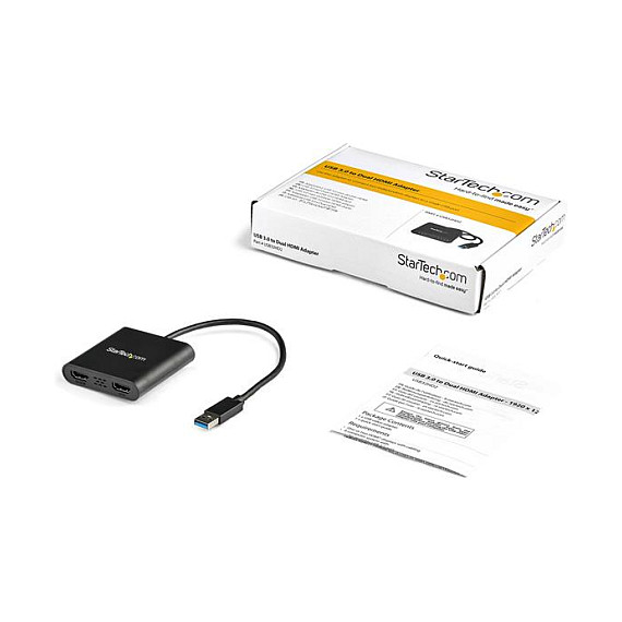 USB 3.0 na dvostruki HDMI adapter STARTECH.COM (1x 4K 30Hz i 1x 1080p, vanjska video i grafička kartica, USB Type-A na HDMI dvostruki monitor display adapter-12