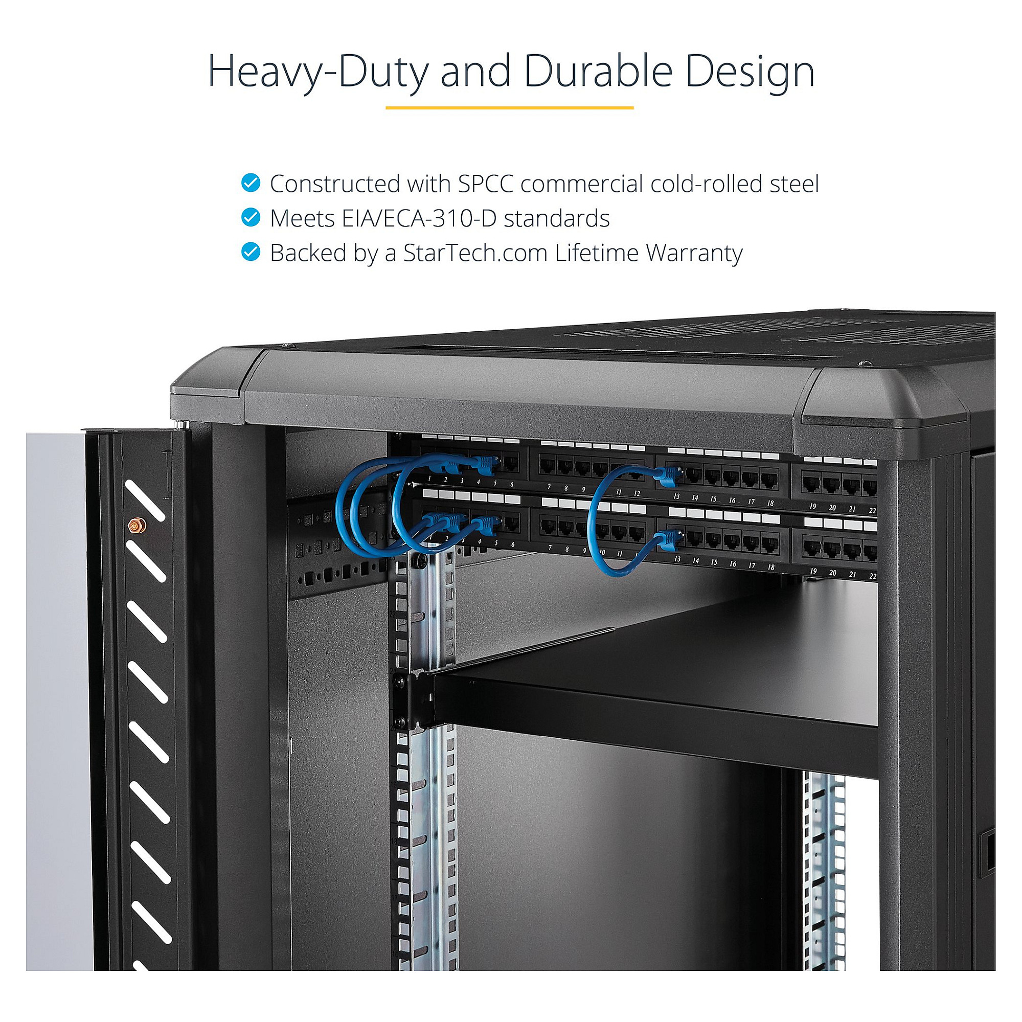 Polica za rack ormar STARTECH.COM ADJSHELFHD (1U, 19", podesiva dubina, 150kg)-18