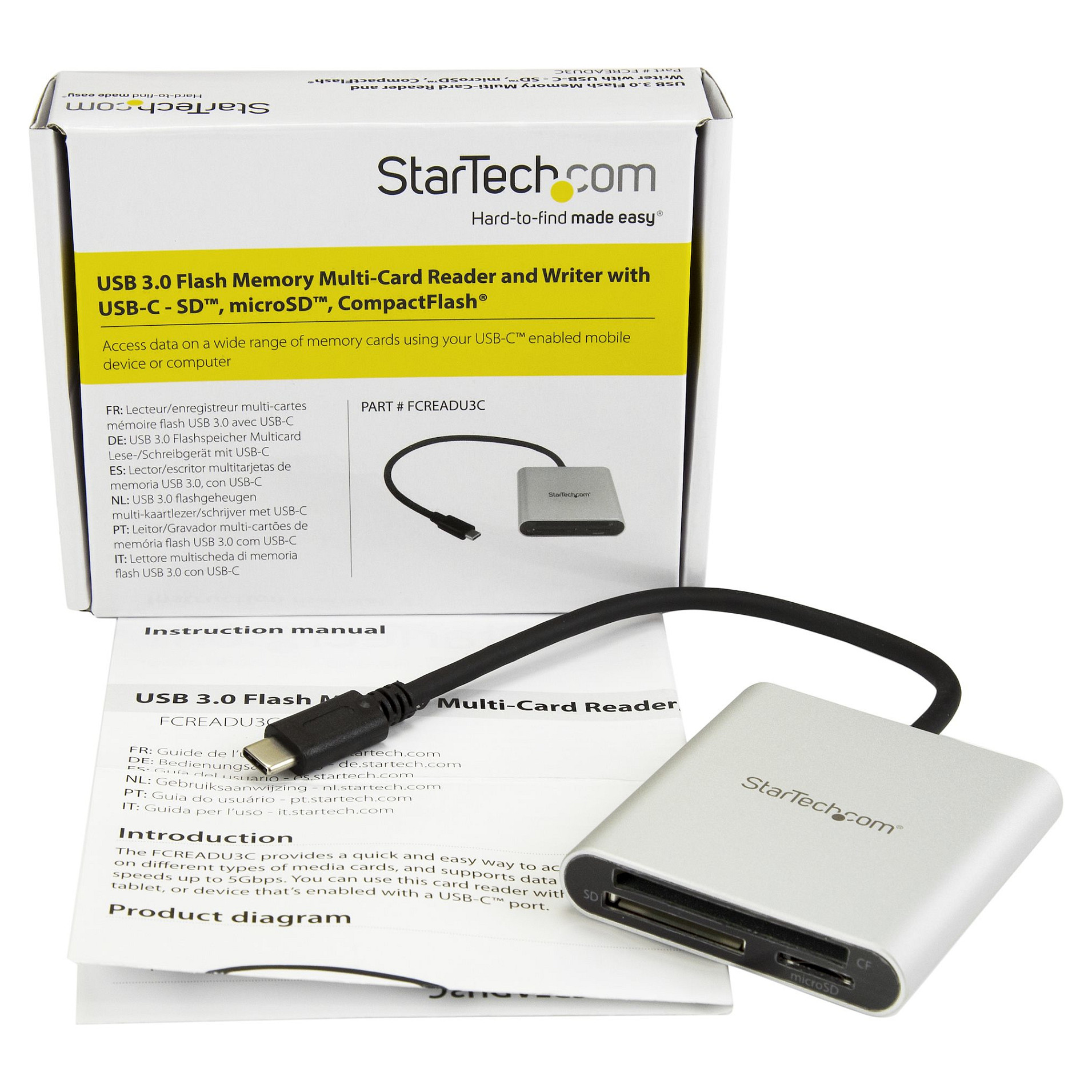 Čitač memorijskih kartica STARTECH FCREADU3C (USB-C, SD/microSD/CF, USB 3.0)-7