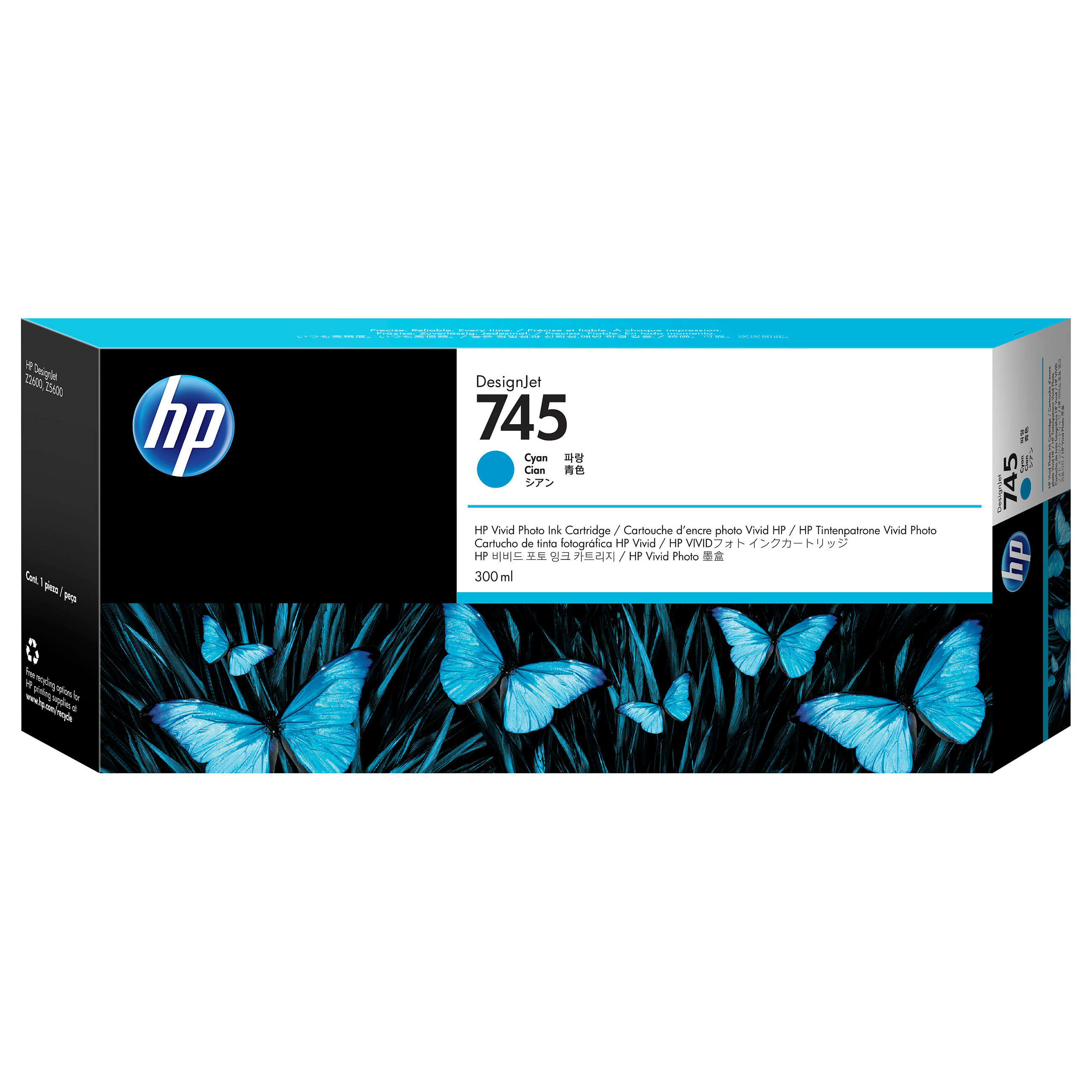 Tinta za printer HP 745 (F9J92A) Cyan, 130 ml, original-1