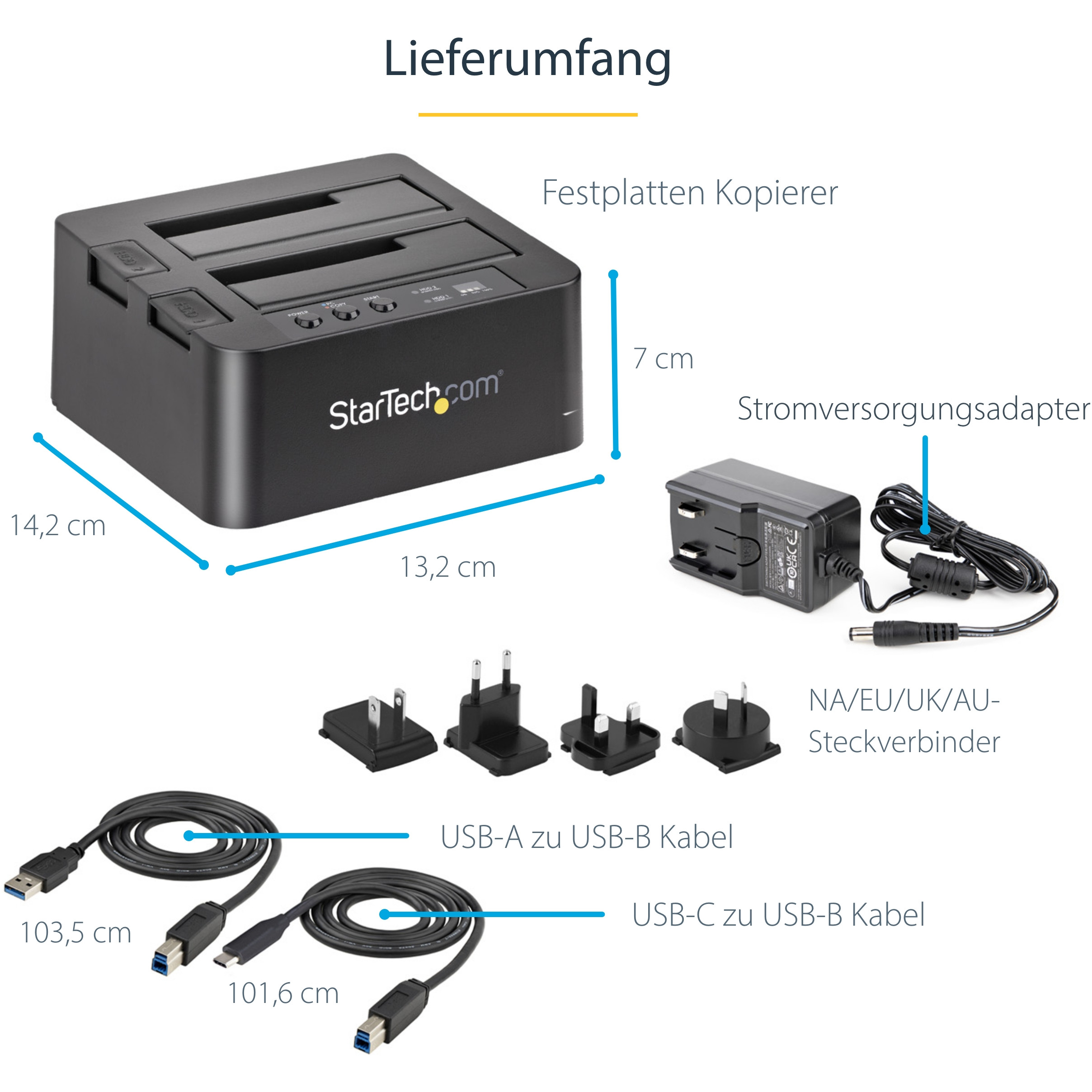 Uređaj za dupliciranje tvrdih diskova STARTECH.COM (samostalni duplikator, kloner/kopirka s dva utora za HDD/SSD, USB 3.1)-10